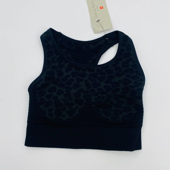 Sweaty Betty Stamina Sports Bra Grey Leopard Black Camouflage Size XS NWT - Picture 3 of 11